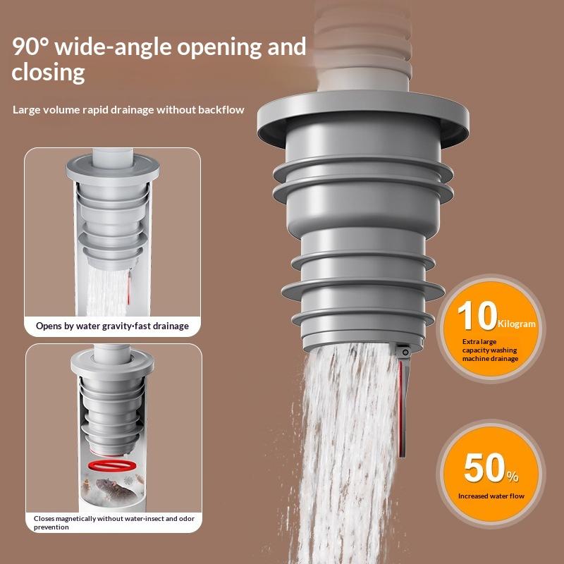 Drain Pipe Clip - &Bathroom Sewer Seal Ring Anti-odor Leak-Proof
